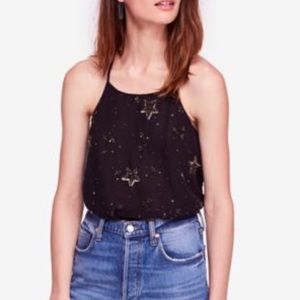 Free People Sequined Star Racerback Tank Top